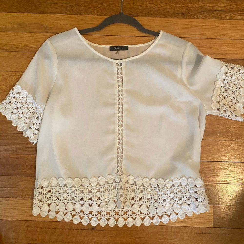 White crochet style top